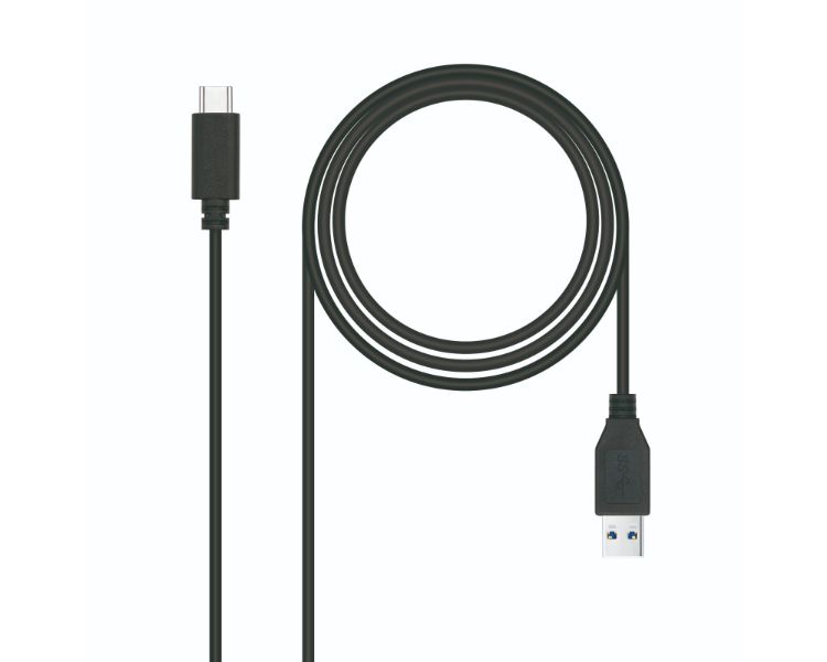 CABLE USB 3.1 GEN2 10Gbps 3A TIPO USB-C A USB-A 1.5 M NEGRO NANOCABLE