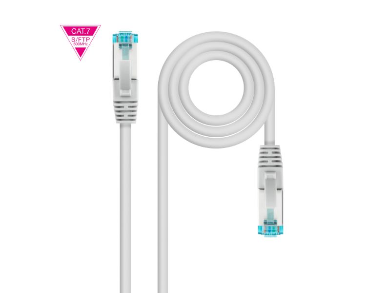 CABLE DE RED LATIGUILLO 600MHZ LSZH SFTP PIMF CAT7 AWG26 25 M GRIS NANOCABLE