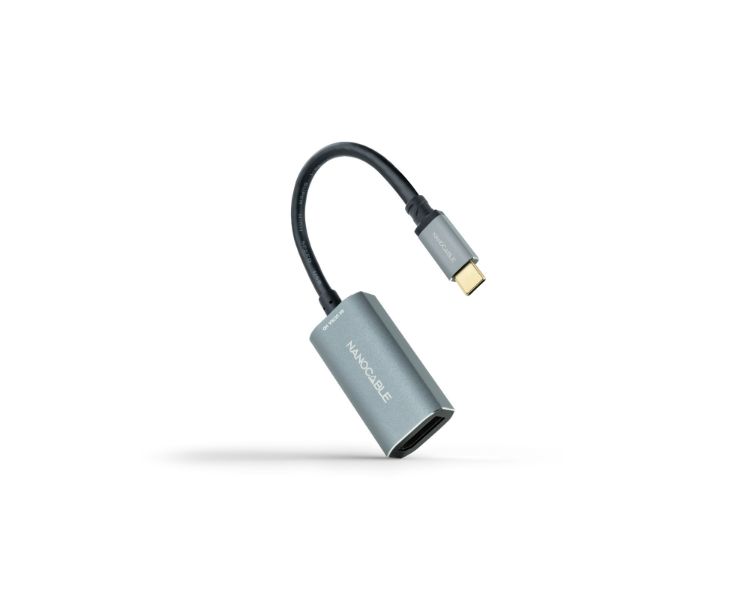 CONVERSOR USB-C A DISPLAYPORT 8K 15 CM GRIS NANOCABLE