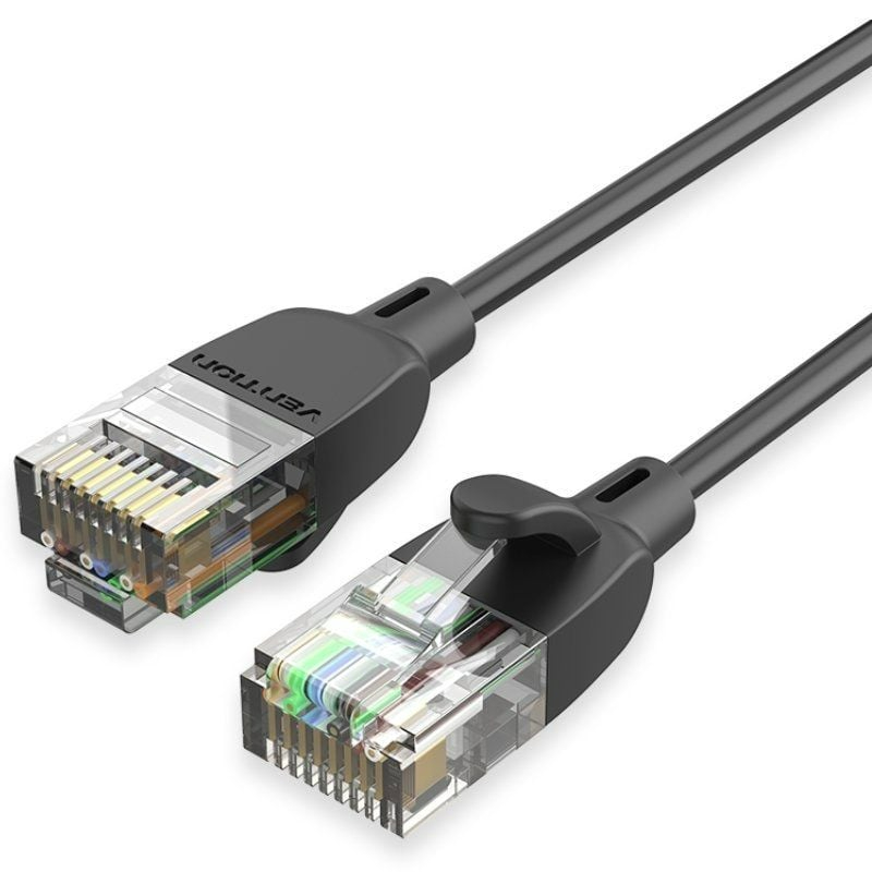 CABLE DE RED LATIGUILLO RJ45 UTP CAT6A 2 M NEGRO VENTION