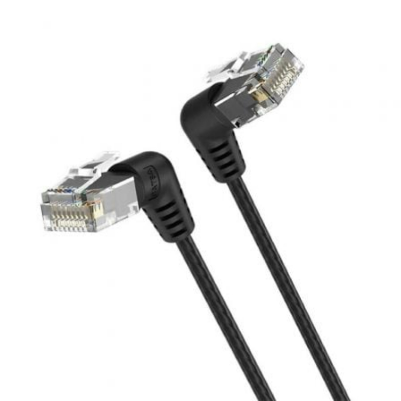 CABLE DE RED LATIGUILLO ACODADO RJ45 UTP CAT6A AWG32 1.5 M NEGRO VENTION