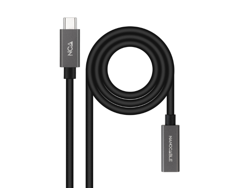 CABLE USB-C 3.2 GEN2x2 20Gbps 3A 4K USB-C/M USB-C/H 0.5 M NEGRO NANOCABLE