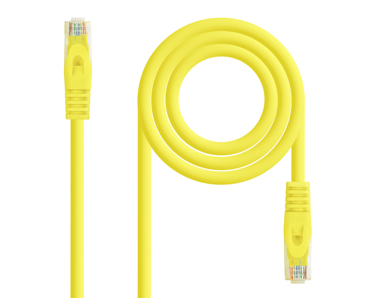 CABLE DE RED LATIGUILLO RJ45 UTP CAT6A AWG24 0.5 M AMARILLO NANOCABLE