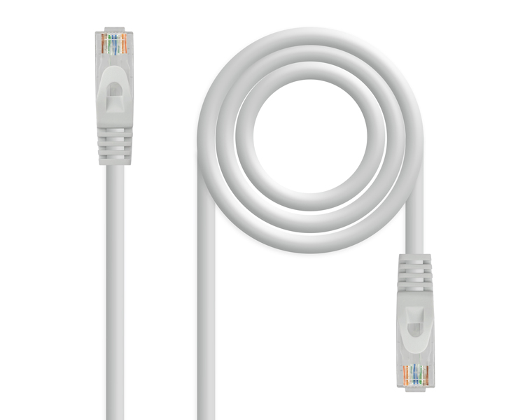 CABLE DE RED LATIGUILLO RJ45 UTP CAT6A AWG24 0.5 M GRIS NANOCABLE