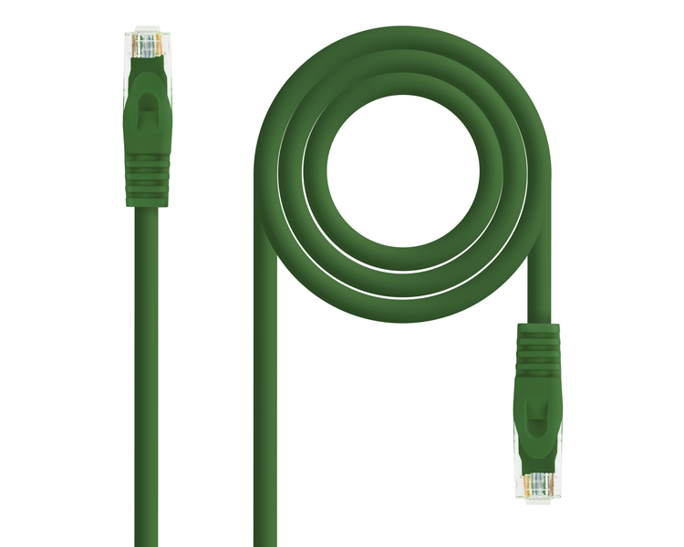 CABLE DE RED LATIGUILLO RJ45 UTP CAT6A AWG24 1 M VERDE NANOCABLE