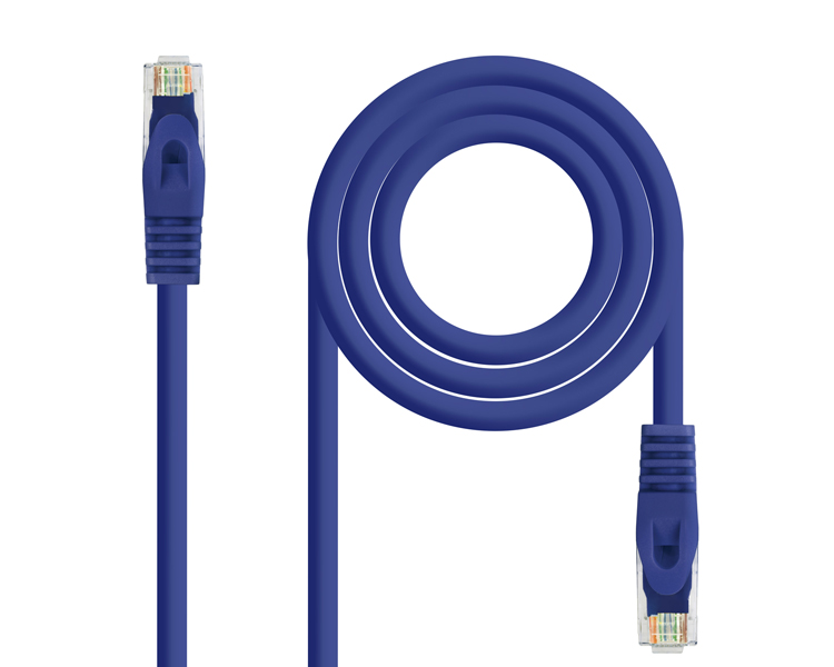 CABLE DE RED LATIGUILLO RJ45 UTP CAT6A AWG24 2 M AZUL NANOCABLE