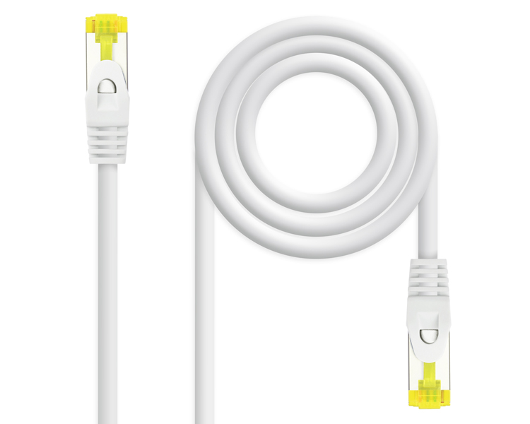 CABLE DE RED LATIGUILLO RJ45 SFTP CAT6A AWG26 1 M BLANCO NANOCABLE