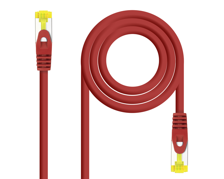 CABLE DE RED LATIGUILLO RJ45 SFTP CAT6A AWG26 2 M ROJO NANOCABLE