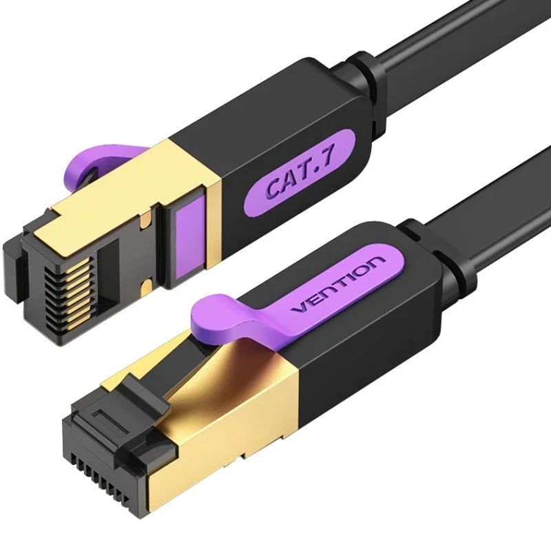 CABLE DE RED LATIGUILLO RJ45 CAT.7 STP AWG30 0.5 M NEGRO VENTION
