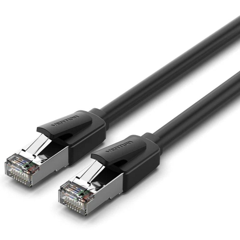 CABLE DE RED LATIGUILLO RJ45 CAT.8 SFTP AWG26 3 M NEGRO VENTION