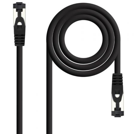 CABLE DE RED LATIGUILLO SSTP CAT8.1 AWG26 0.5 M NEGRO NANOCABLE