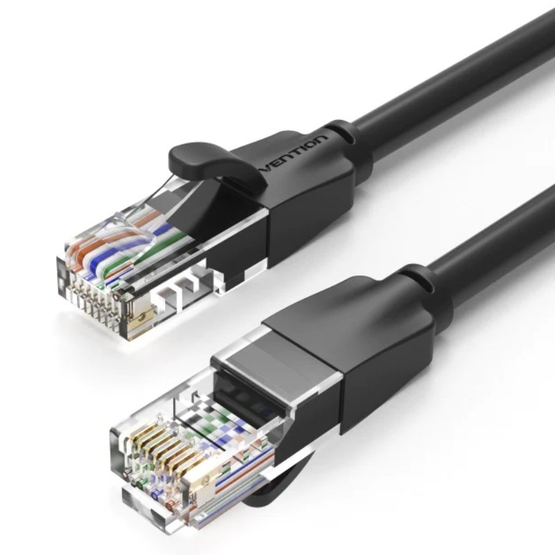 CABLE DE RED LATIGUILLO RJ45 CAT.6 UTP AWG26 0.3 M NEGRO VENTION
